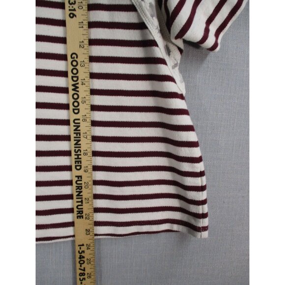 Old Navy Burgundy Striped Raglan Sleeve Casual Top Xl Womens Cotton Blend - Picture 4 of 6